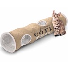 Tunnel pour chat côte d'ivoire 25x120cm marron et blanc 434/436448