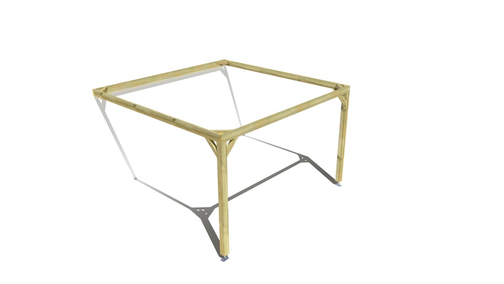 Pergola bois • 4m x 4m • adossée • cadre simple • livraison comprise