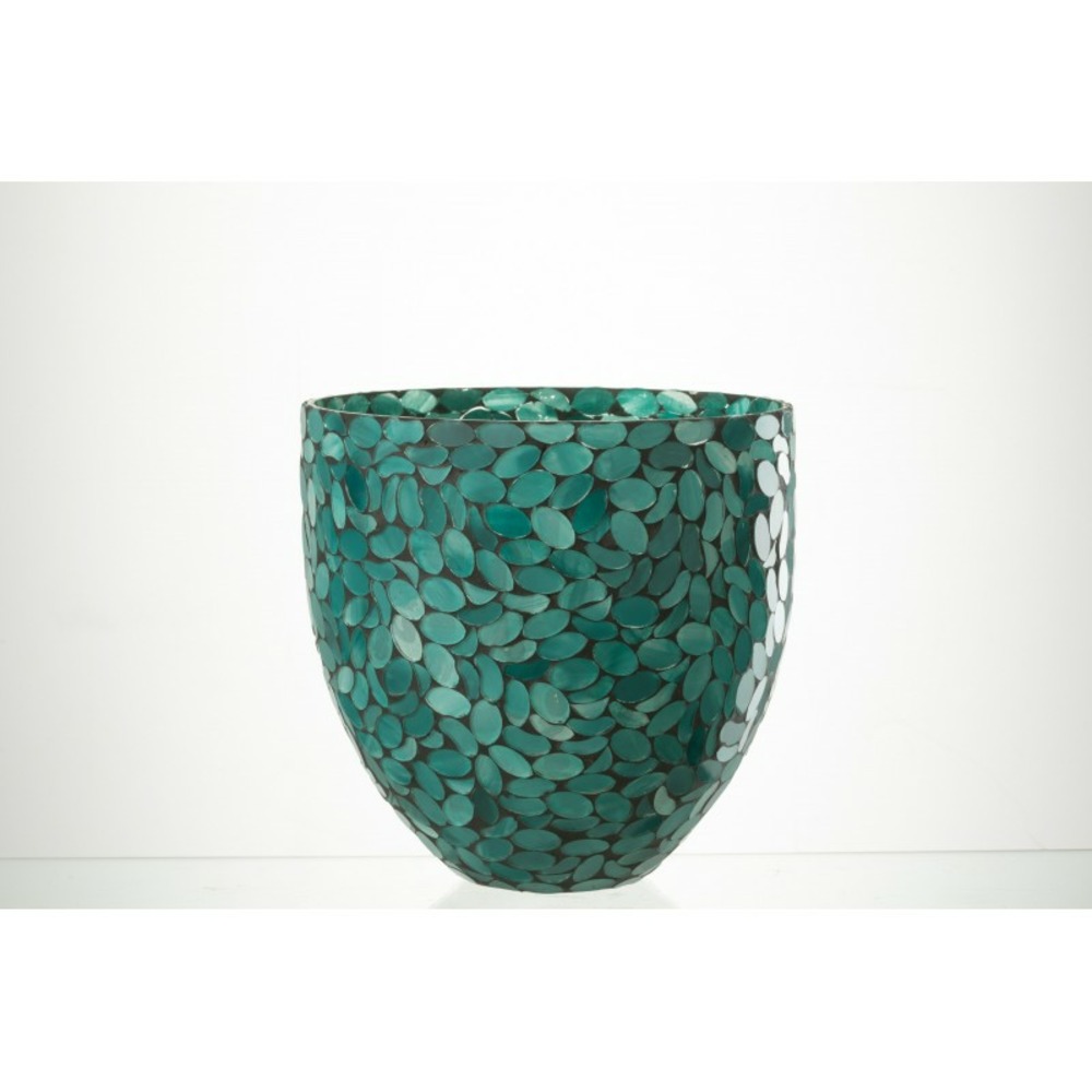 Photophore en verre azur 20x20x20 cm