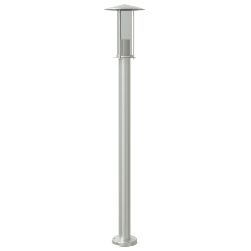 Lampadaire d'extérieur argenté 100 cm acier inoxydable argent