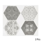 Sticker caro 4 hexagones gris x 2