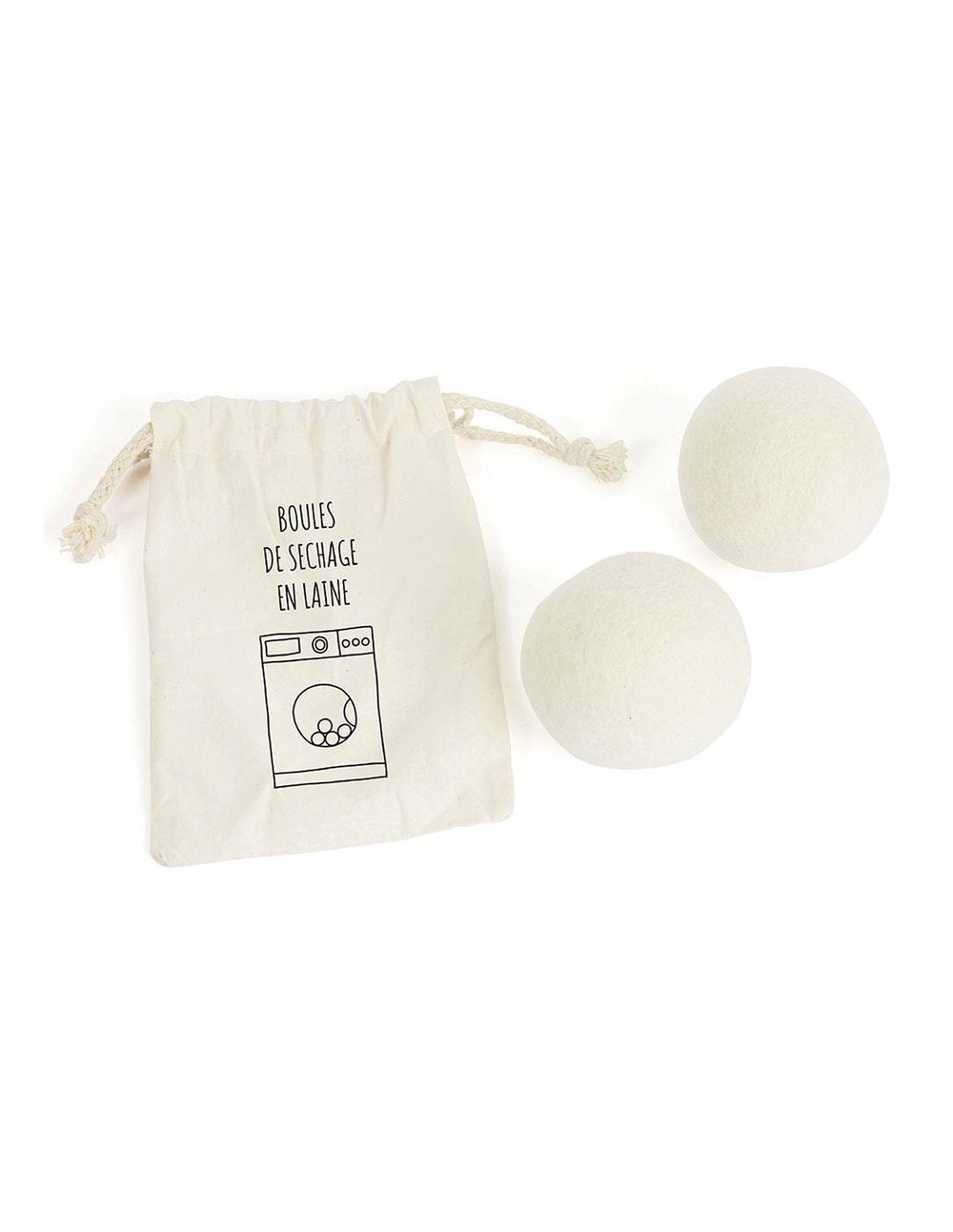 Balles de séchage en laine x2 avec sac coton - la menagere