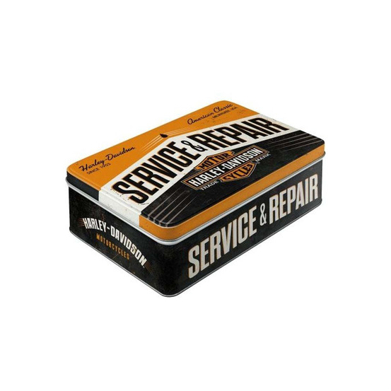 Boite à sucres publicitaire en métal harley davidson service et repair