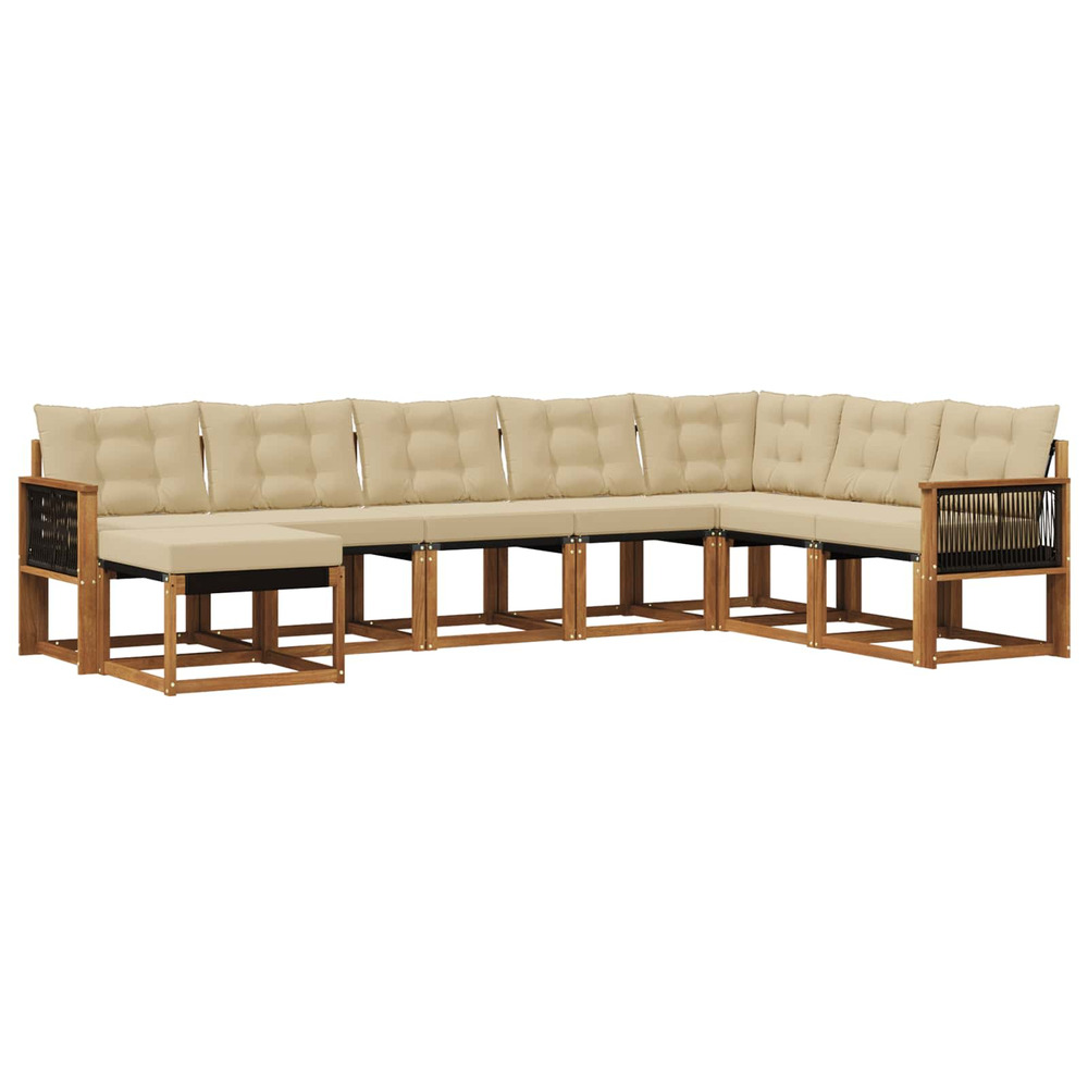 Ensemble de canapés d'extérieur 8 pcs naturel et beige