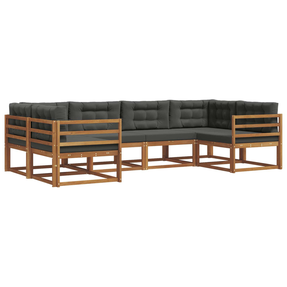 Ensemble de canapés d'extérieur 6 pcs naturel et anthracite