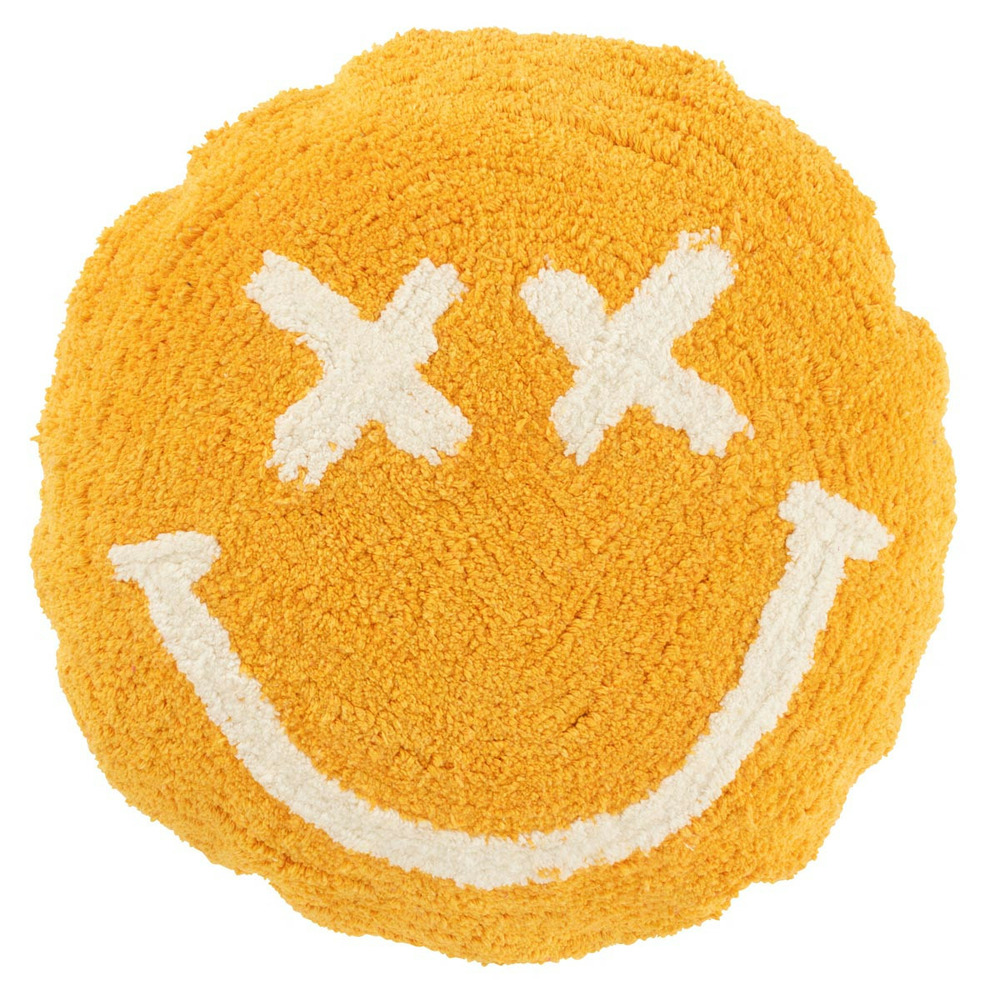 Coussin déco tufté smiley 