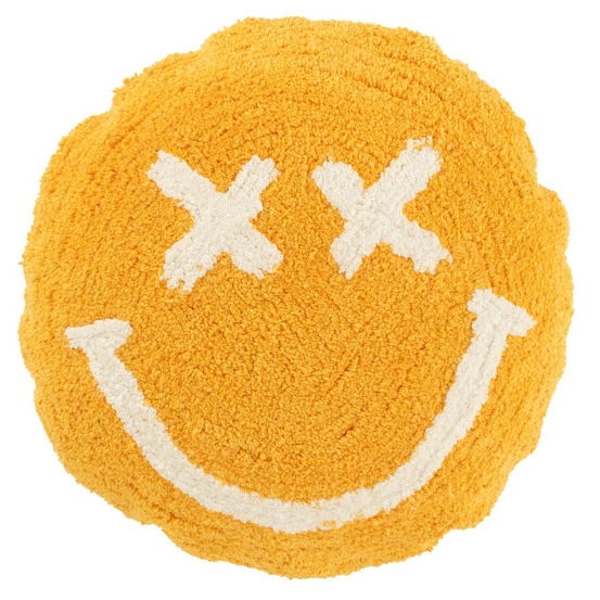 Coussin déco tufté smiley
