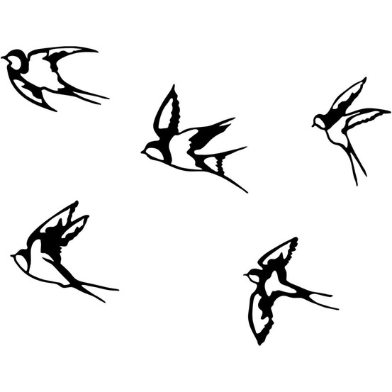 Décoration murale en métal oiseaux en vol modèle 2