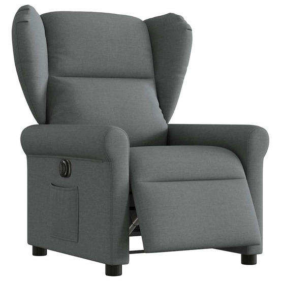 Fauteuil inclinable électrique gris foncé tissu