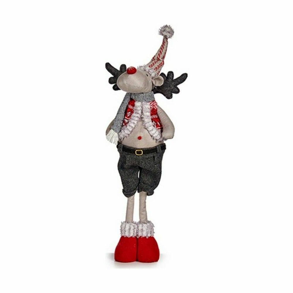 Renne de noël 13 x 65 x 18 cm rouge gris