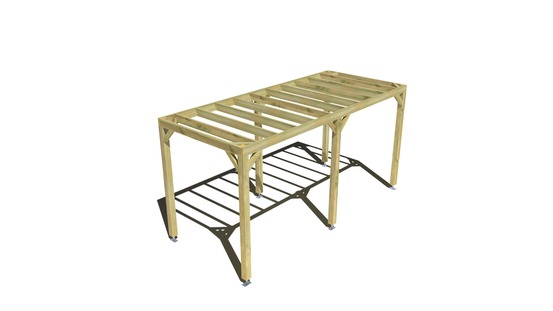 Pergola bois • 5m x 2m • indépendante • sens profondeur • livraison comprise