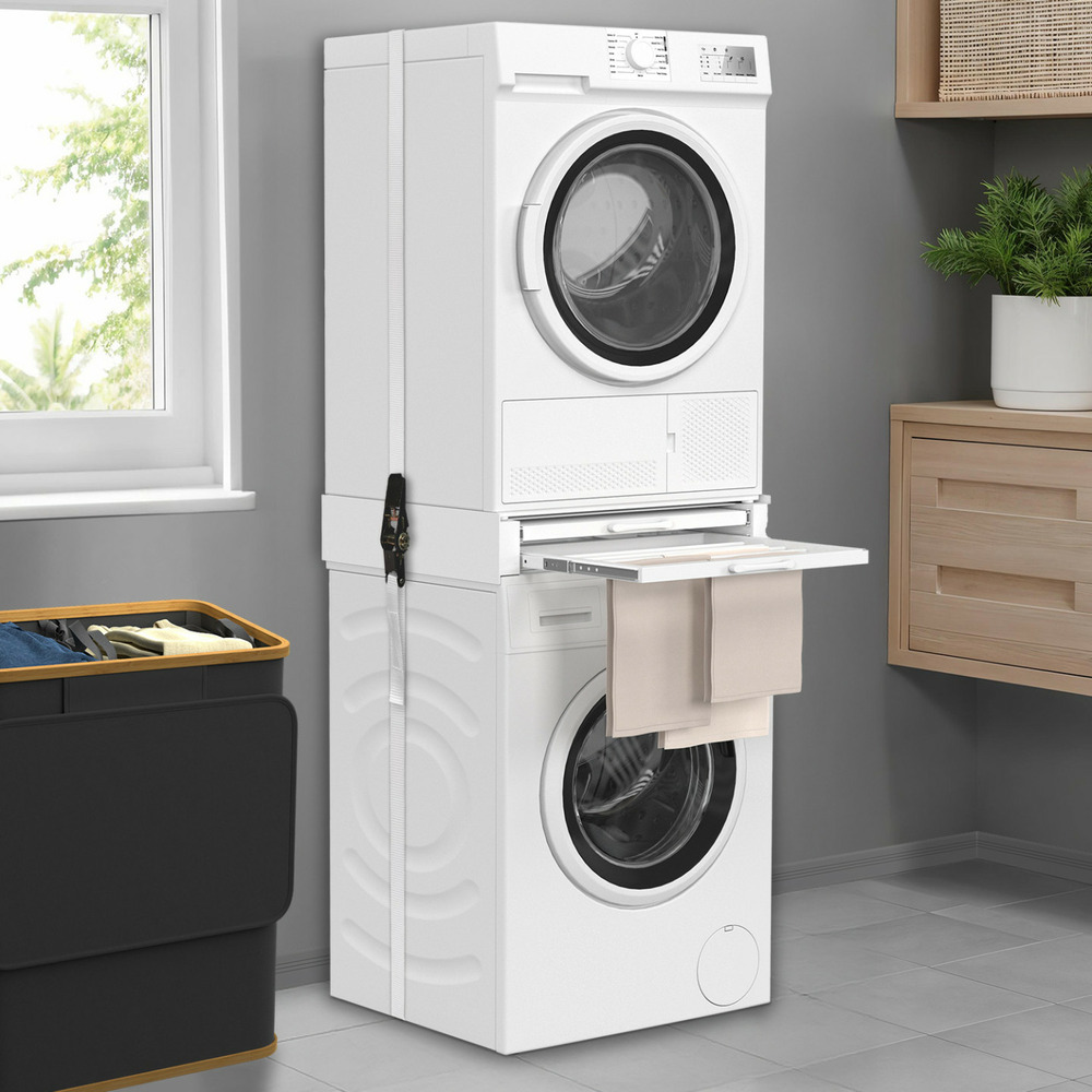 Kit de superposition universel lave linge et sèche linge avec tablette et séchoir