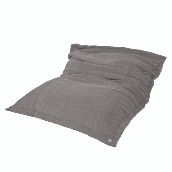 Pouf intérieur xxl housse sherpa (effet mouton) gris