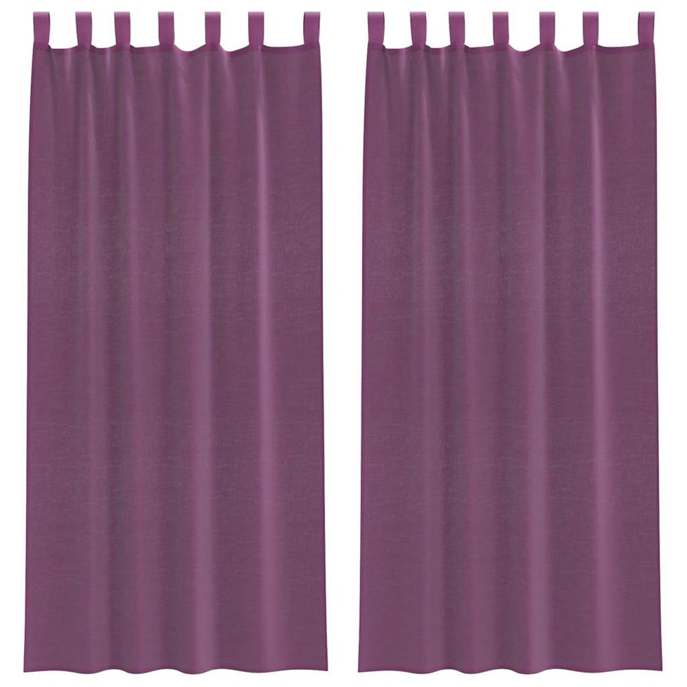 Rideaux en voile avec boucles 2 pcs violet 140x225 cm