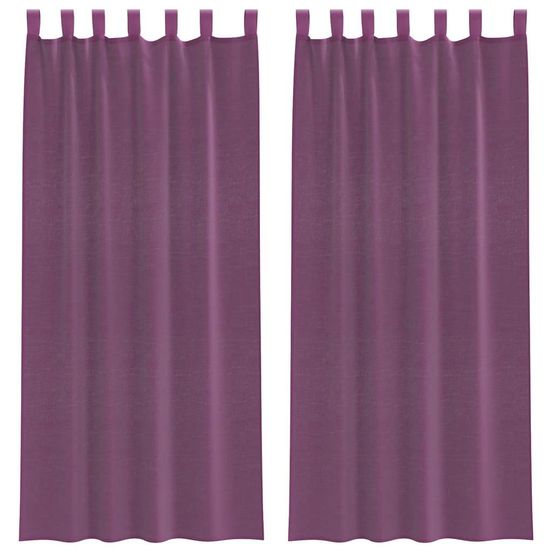 Rideaux en voile avec boucles 2 pcs violet 140x225 cm