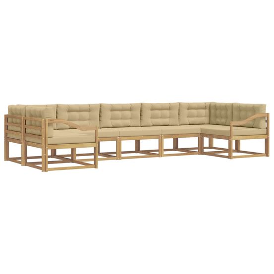 Ensemble de canapés d'extérieur 7 pc blanc et beige
