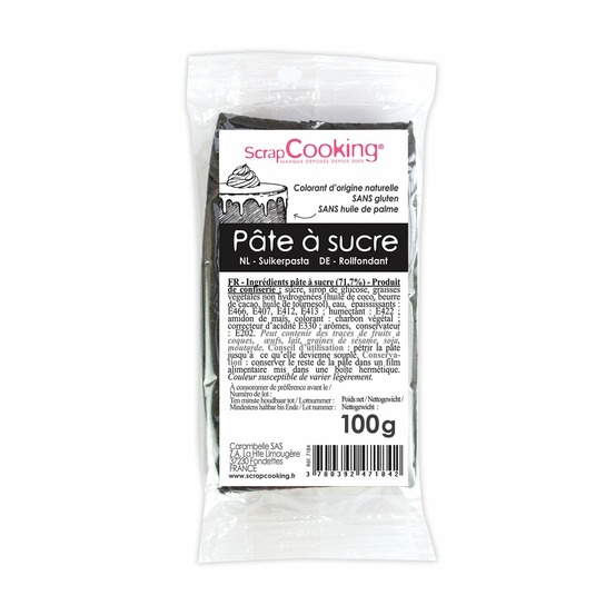 Pâte à sucre noire 100 g