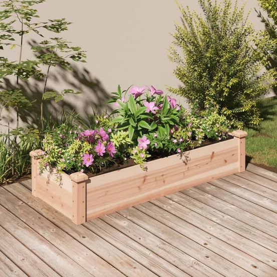 Carré potager en bois de sapin non traité avec doublure 120x45x25cm