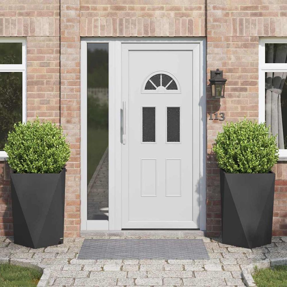 Lot de 2 jardinières hautes en acier pour jardin terrasse noir 50x50x75 cm