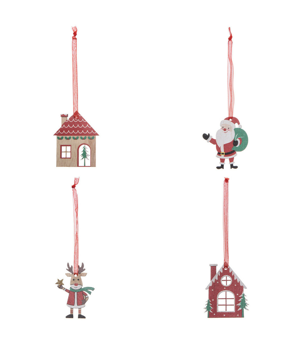 Sujet de noël en bois kit 4 pièces la tradition de noël