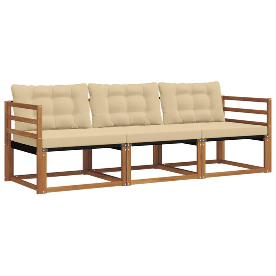 Ensemble de canapés d'extérieur 3 pcs naturel et beige