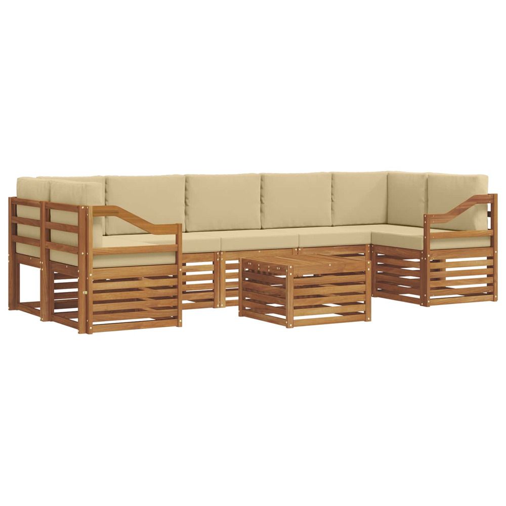 Ensemble de canapés d'extérieur 8 pc naturel et beige