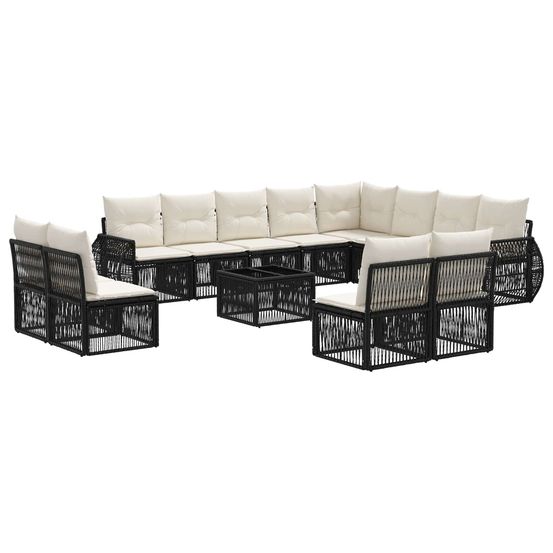 Ensemble de canapé de jardin 13 pc noir et blanc crème