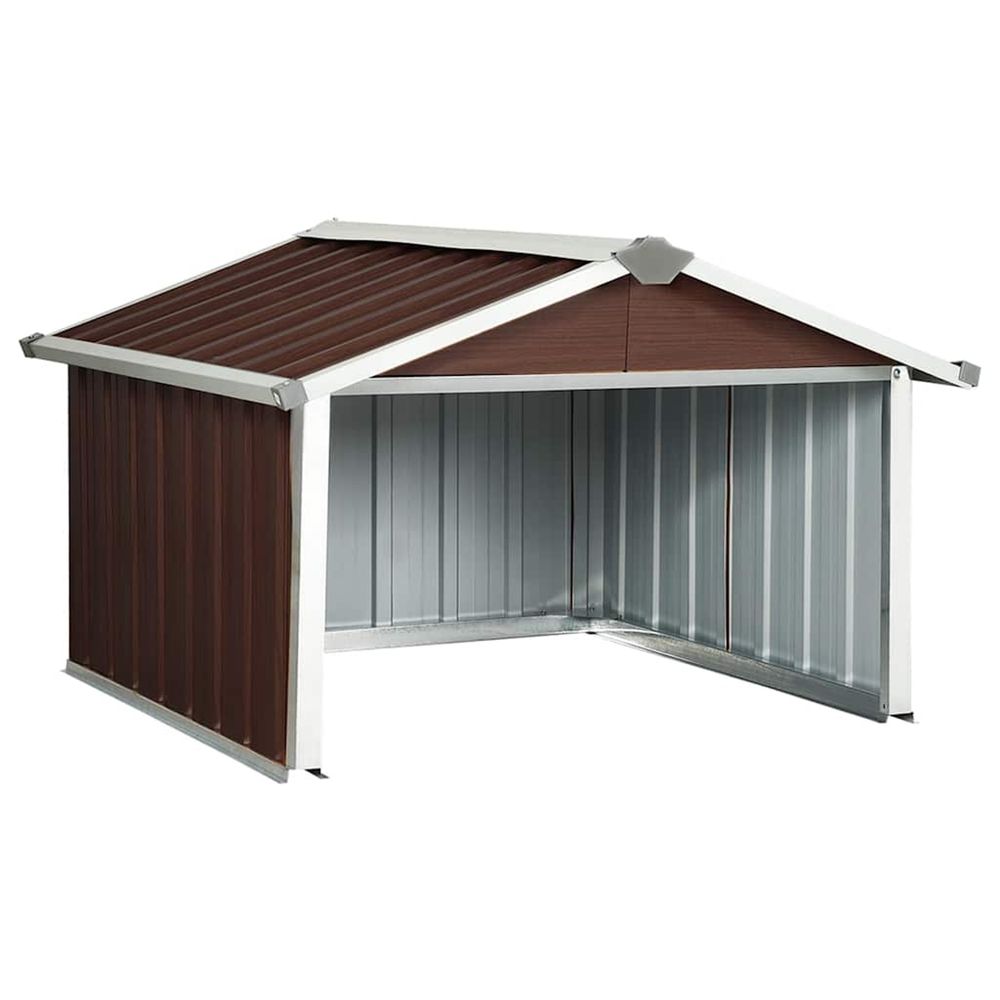 Abri pour robot de jardin 92x97x63 cm acier galvanisé marron