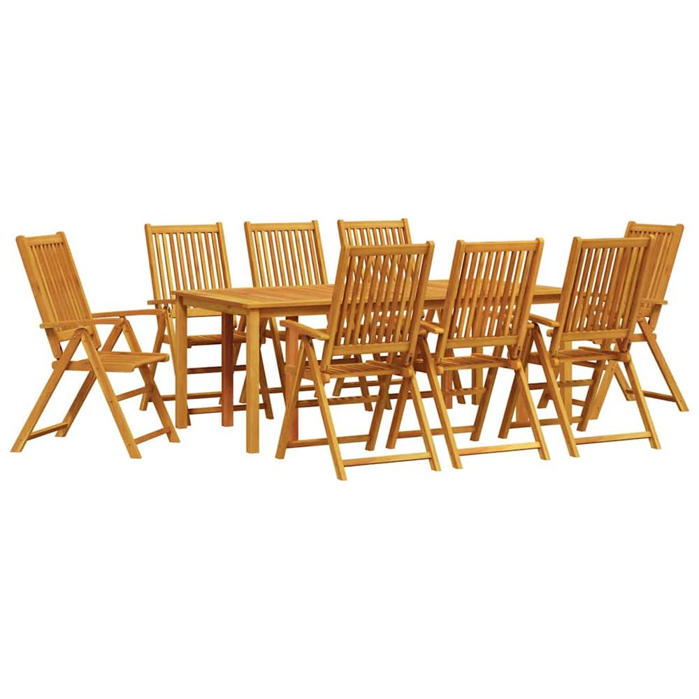 Ensemble de salle à manger pour jardin 9 pc marron