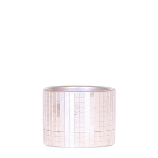 Cache-pot céramique effet miroir - éclat disco glamour - pot de 6cm
