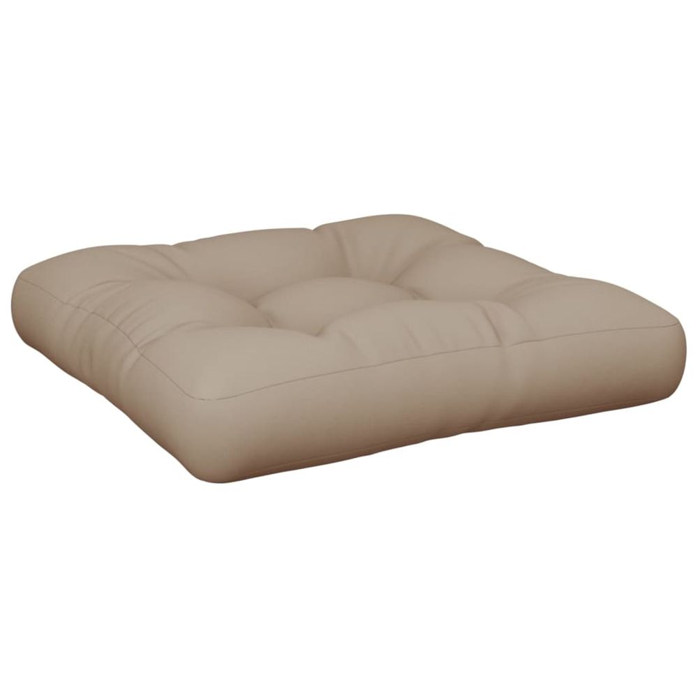 Coussin de palette taupe 60x60x12 cm tissu