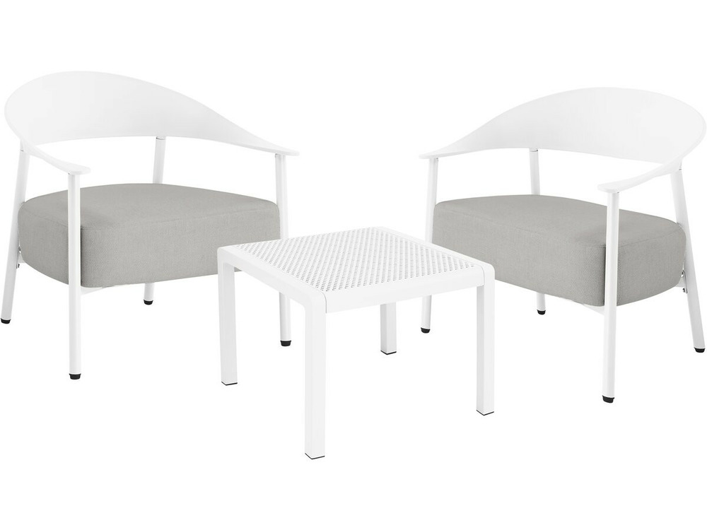 Salon de jardin en métal et plastique 