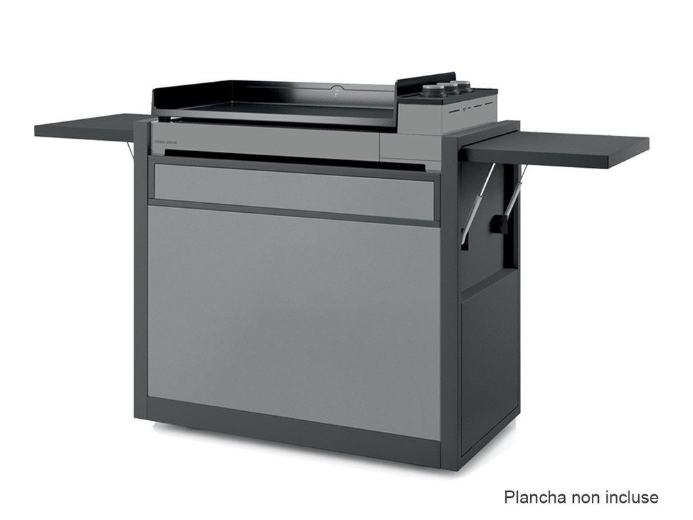 Chariot pour plancha noir/gris clair - chpafng75