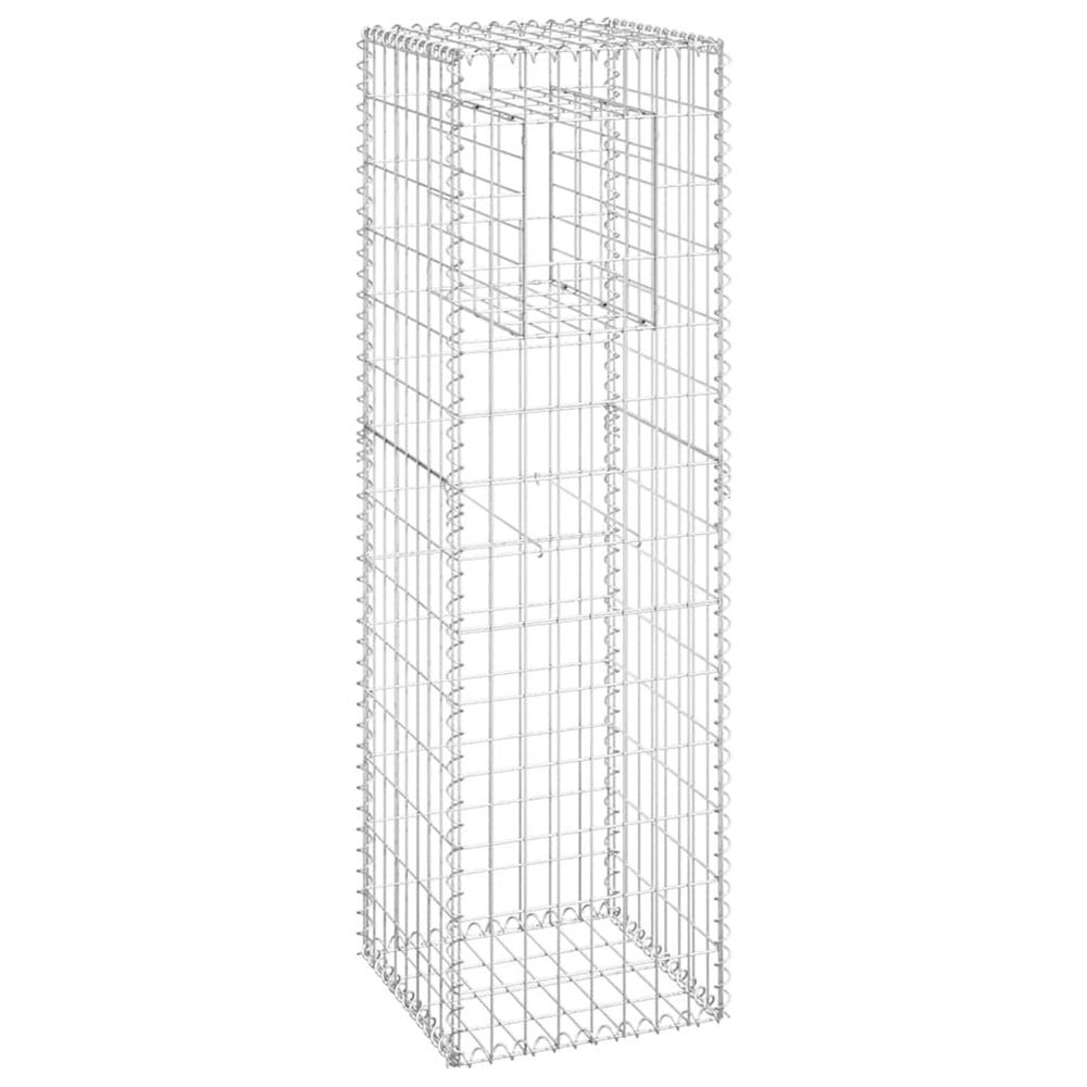 Poteau à panier de gabion 40x40x140 cm fer