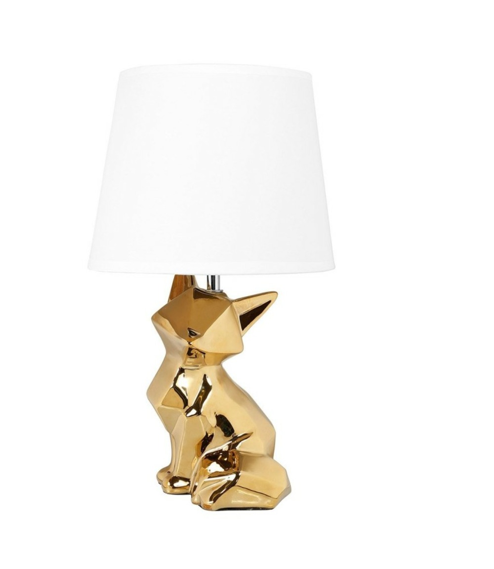 Lampe céramique chat origami dorée