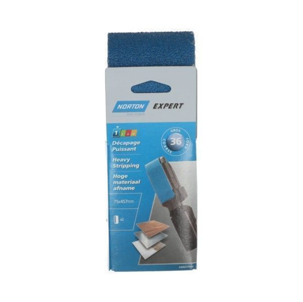 2 bandes corindon expert 75 x 457 mm (grain 36)