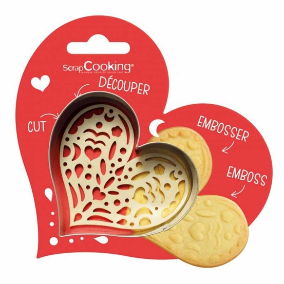 Découpoir biscuits coeur en relief
