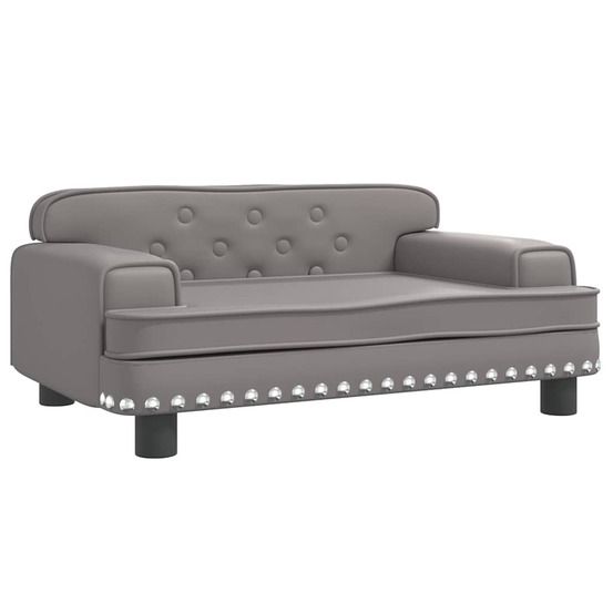 Lit pour chien gris 70x45x30 cm similicuir