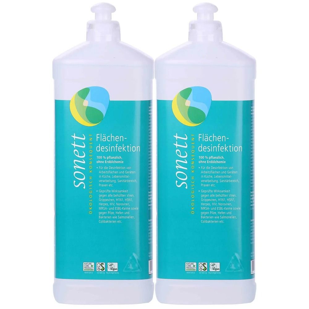 Désinfection surfaces, désinfectant, solution désinfectante, 2 x 1 liter