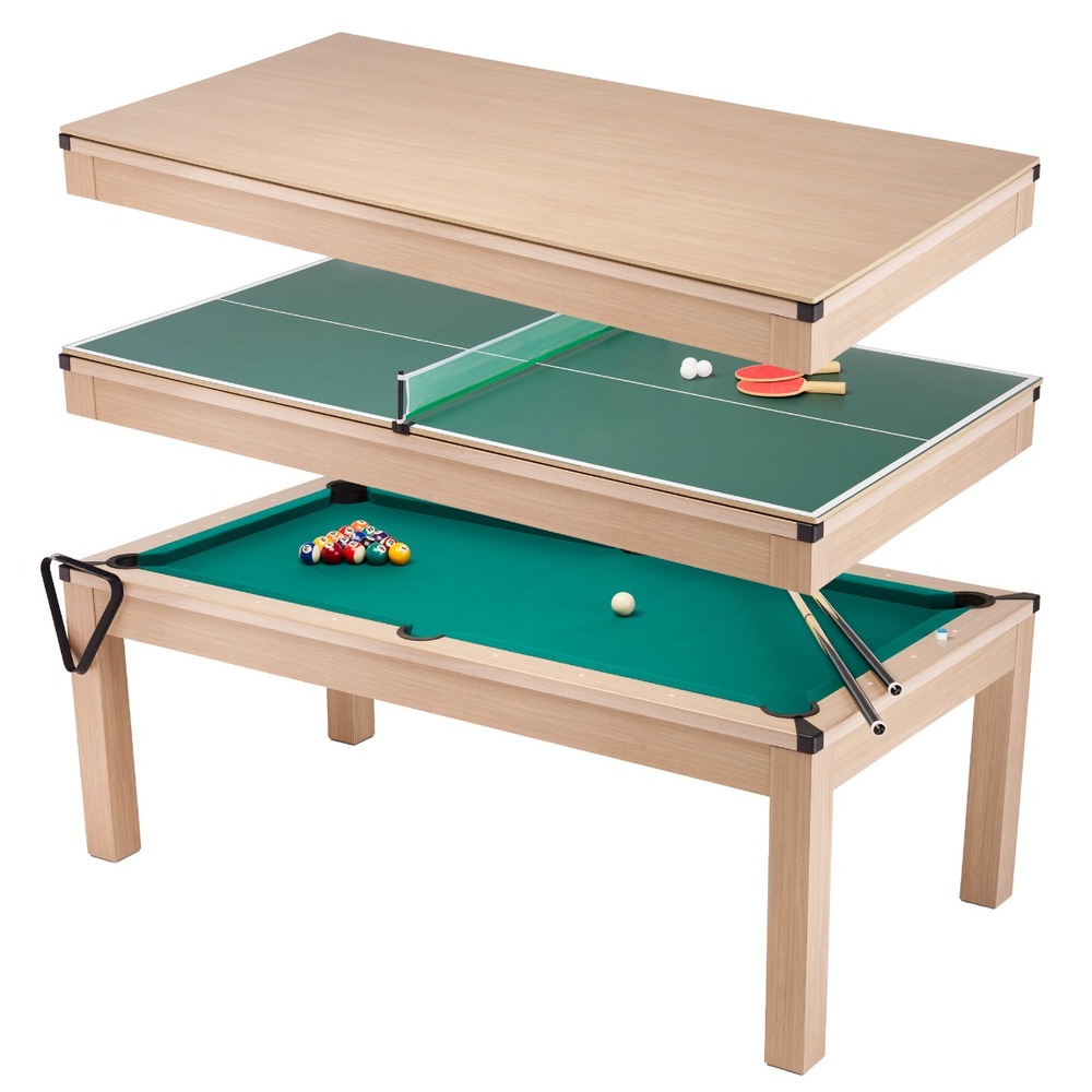 Kangui table de salle à manger 3 en 1 avec billard et ping pong