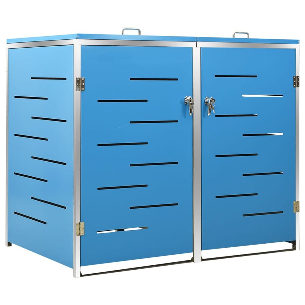 Abri pour deux poubelles 138x77,5x115 cm inox