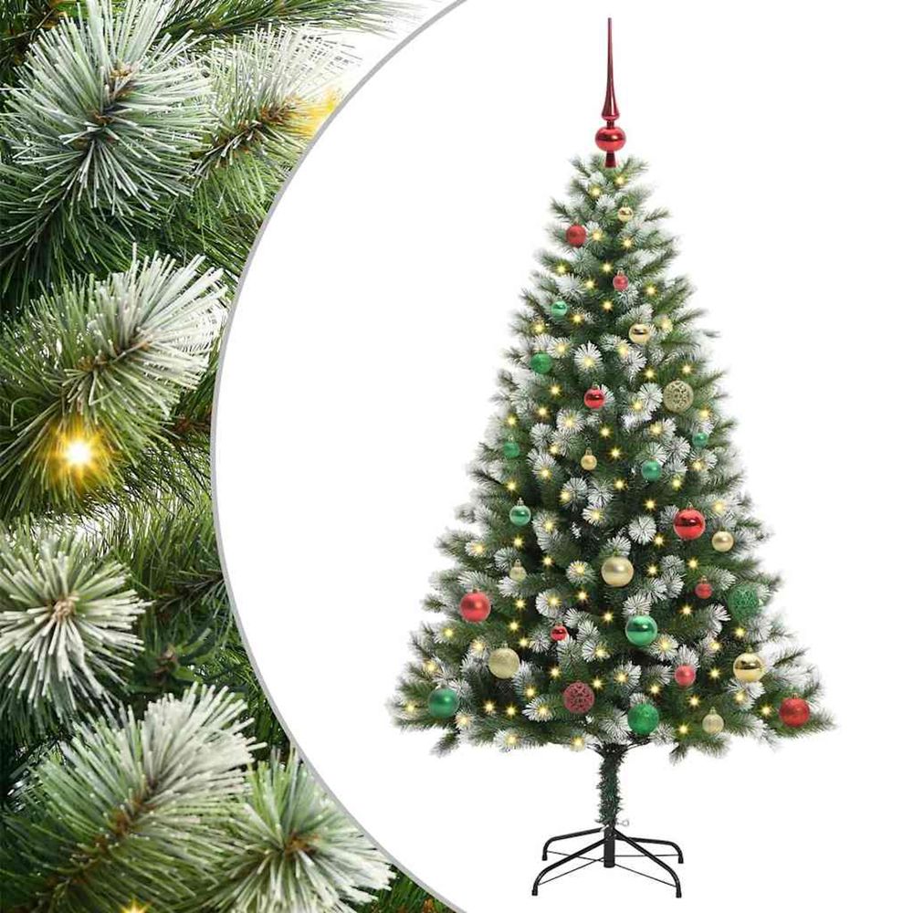 Arbre de noël artificiel avec neige artificielle 150 led