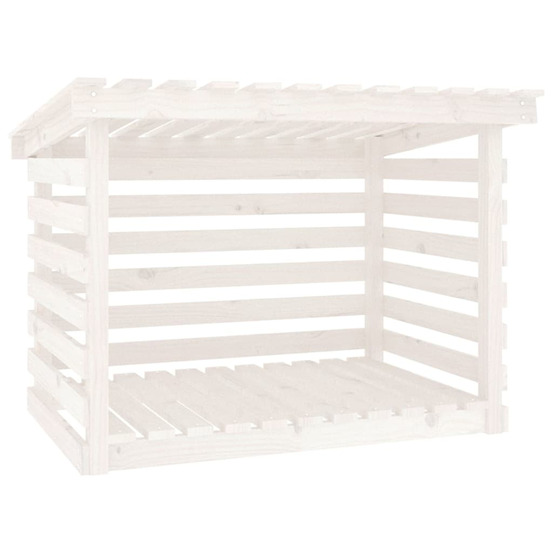 Support pour bois de chauffage blanc 108x73x79 cm bois de pin
