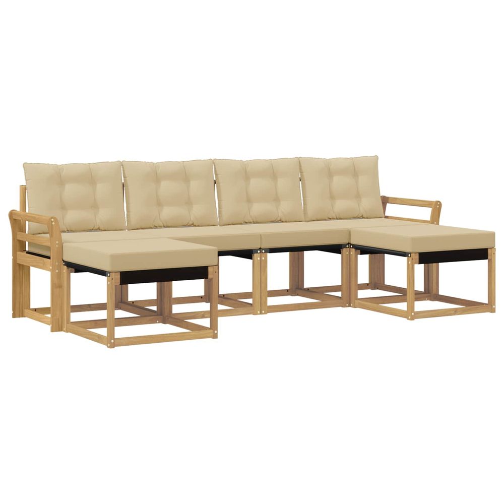 Ensemble de canapés d'extérieur 6 pc blanc et beige