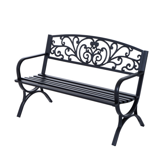 Banc de jardin terrasse en acier fonte noiâŠ