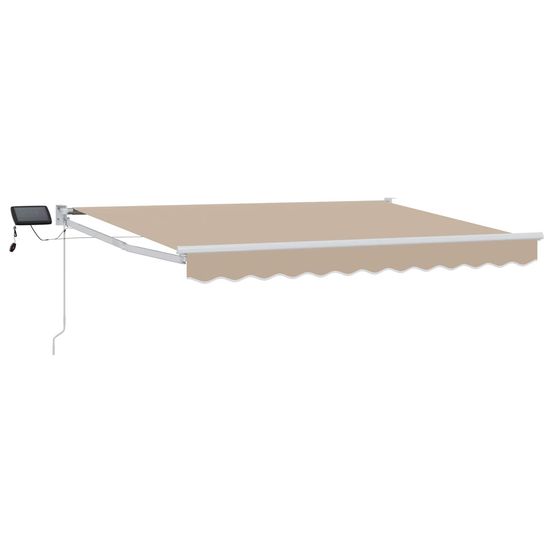 Store rétractable manuel avec leds beige et blanc 3,5 x 2 m
