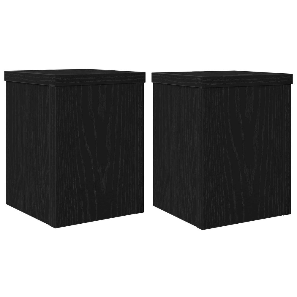 Support de plante 2 pièces chêne noir 15 x 15 x 20 cm