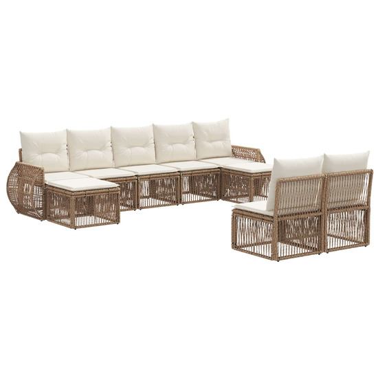 Ensemble de canapé de jardin 9 pcs beige et blanc crème