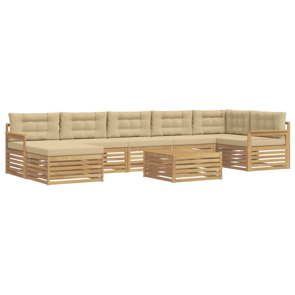 Ensemble de canapés d'extérieur 8 pc blanc et beige