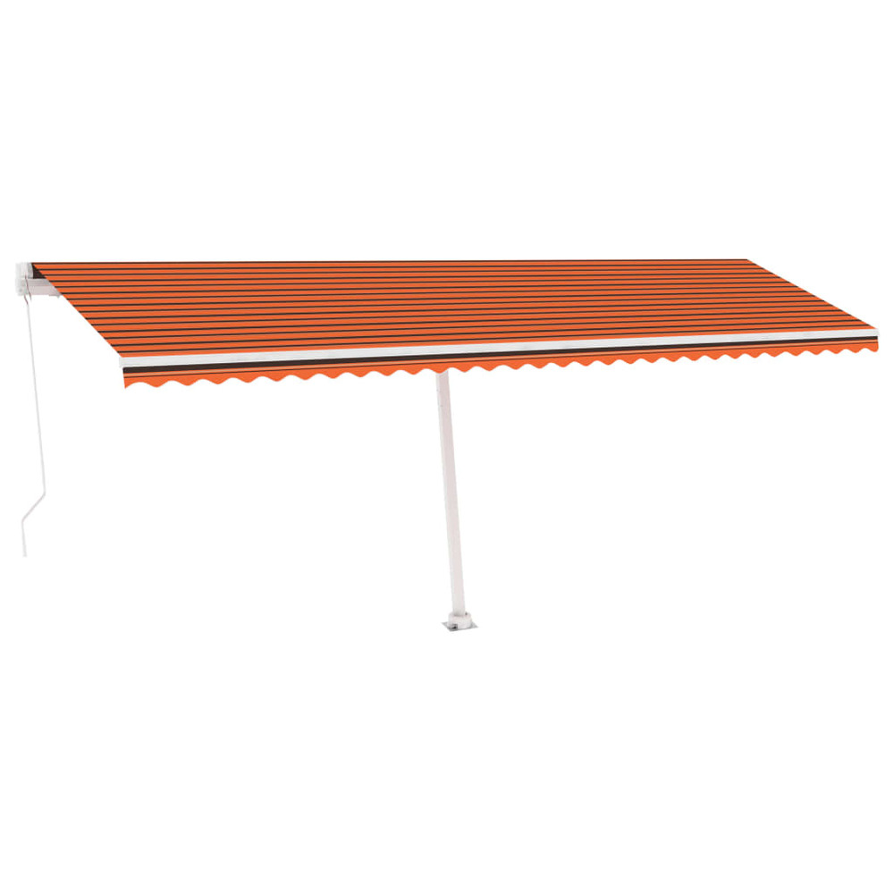 Auvent manuel rétractable sur pied 600x300 cm orange et marron